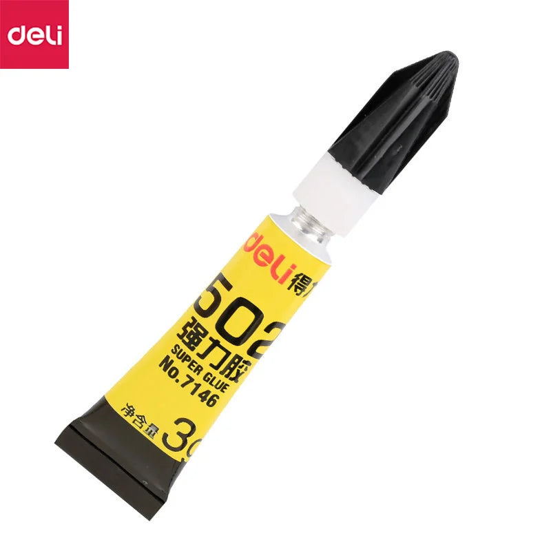 8PCS/CARD Deli 7146 3g Super Glue 502 Fast Dry Glue Strong Glue Suitable Wood Plastic Metal Rubber Eramics Materials