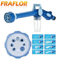 Blue Garden Sprayer Car Washing Washer Plastic Garden Hose Pipe Connector Function Ez Jet Water Cannon 8 In 1 Turbo Spray Gun