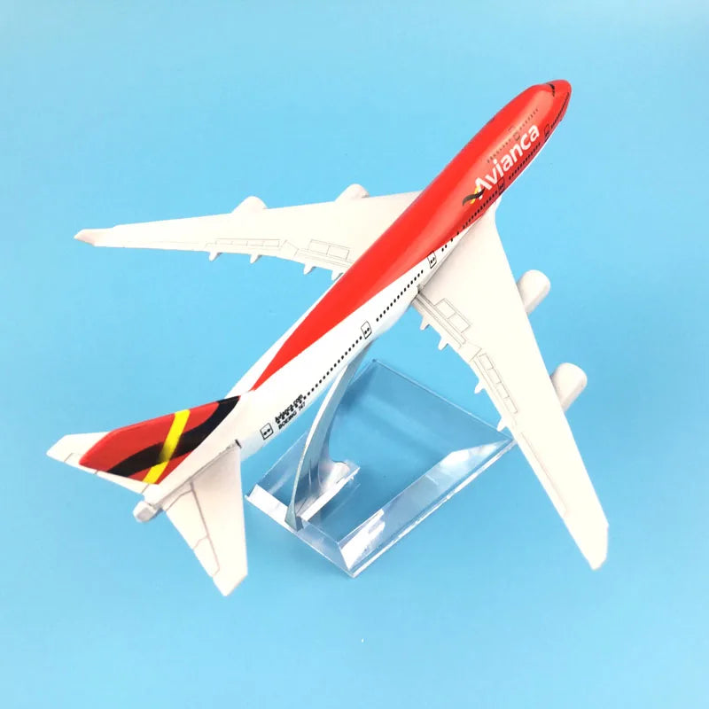 JASON TUTU 16cm AVIANCA COLOMBIA  B747 Airplane Model Airplane Diecast Metal 1/400 Scale Planes
