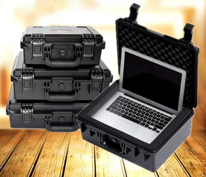 Tool Box Waterproof Impact Resistant Safety Case Suitcase Toolbox File Box Equipment Camera Case with Pre-cut Foam Lining