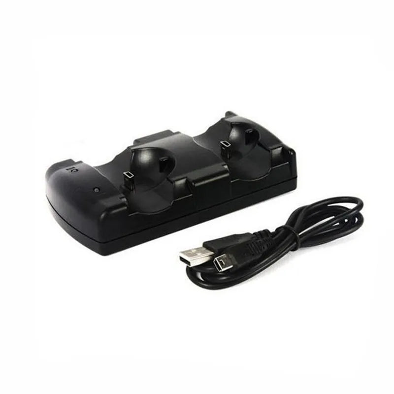 Dual Charging Holder Dock Charger Stand +USB Power Cable Cord for Playstation Dualshock 3 PS3 Gamepad Controller Move Navigation