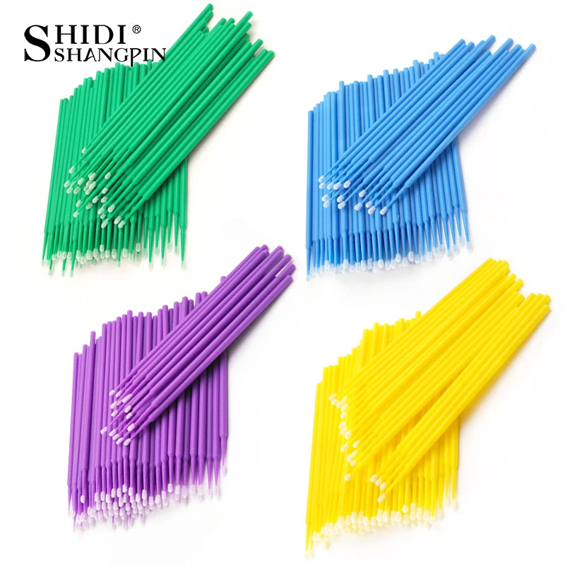 100 Pcs/Bag Durable Micro Cleaner Eyelash Extension Makeup Brushes Individual Applicators Mascara Removing Tools Swabs