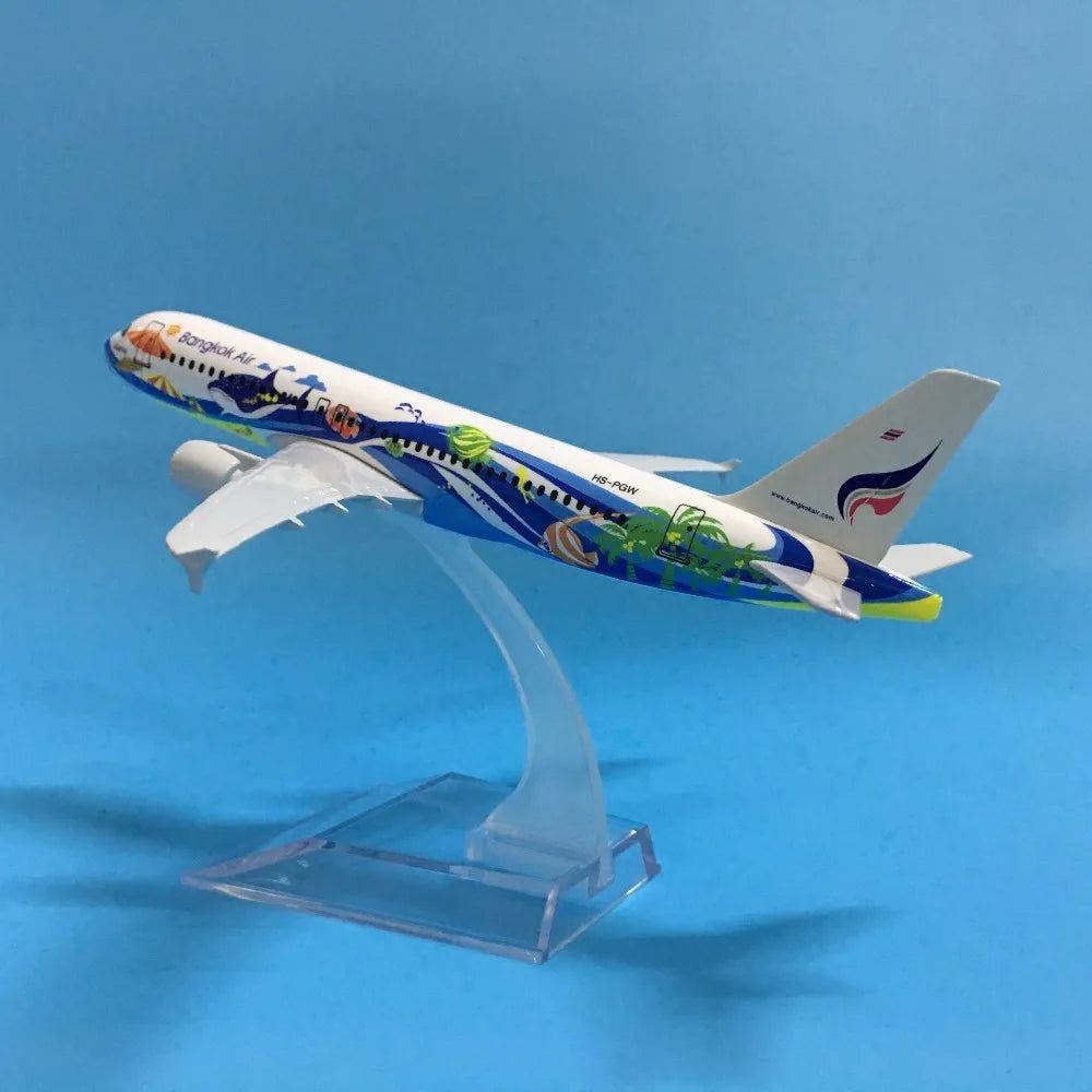 JASON TUTU 16cm Thai Bangkok Air Airbus 320  Airplane Model Airplane Diecast Metal 1/400 Scale Planes