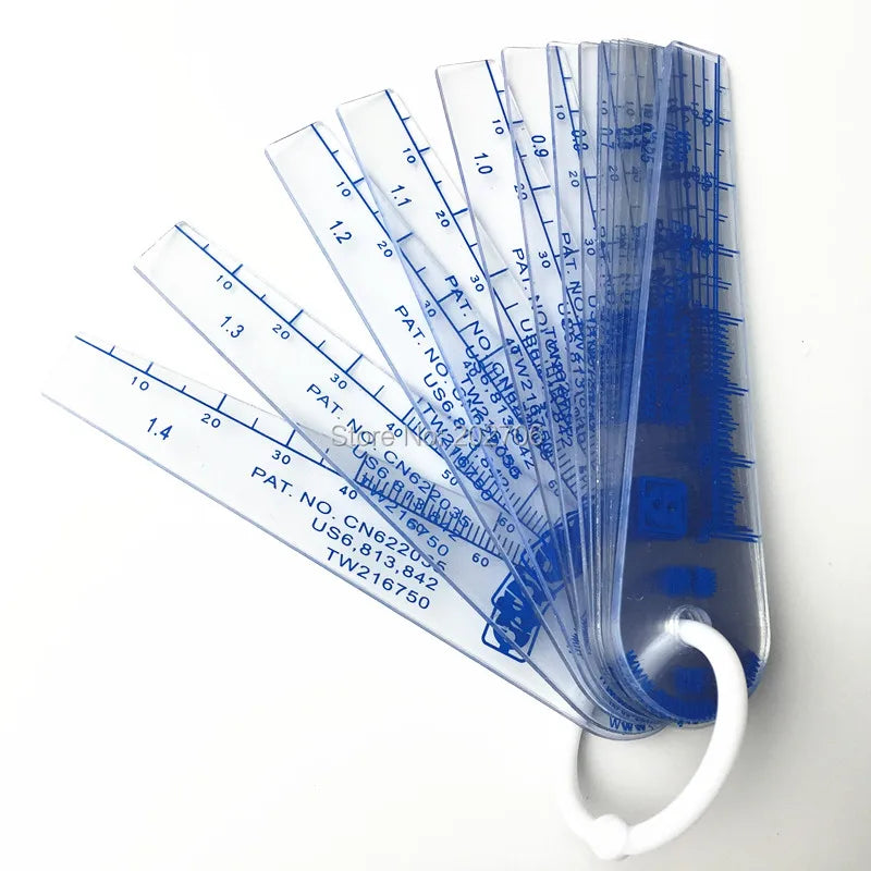 (Taiwan) 0.02-1.0mm 0.02-2mm 0.01-1.5mm 16pcs 20pcs Thickness Plastic Plug Feeler Gauge Gap Filler Measuring Tool with PVC Sheet