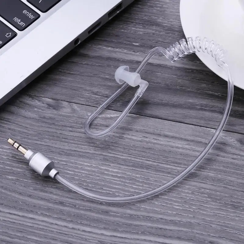 Monaural 3.5mm Soft Air Acoustic Tube In Ear Earphone Stereo Anti-radiation Earpiece Headset for Wireless Bluetooth Clip Device