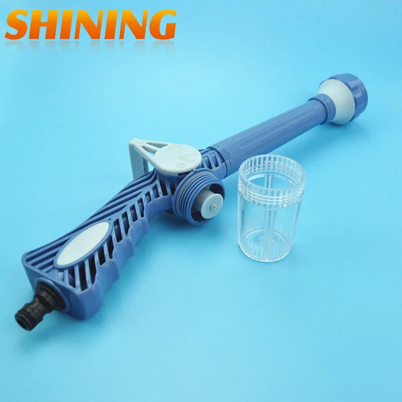 Blue Garden Sprayer Car Washing Washer Plastic Garden Hose Pipe Connector Function Ez Jet Water Cannon 8 In 1 Turbo Spray Gun