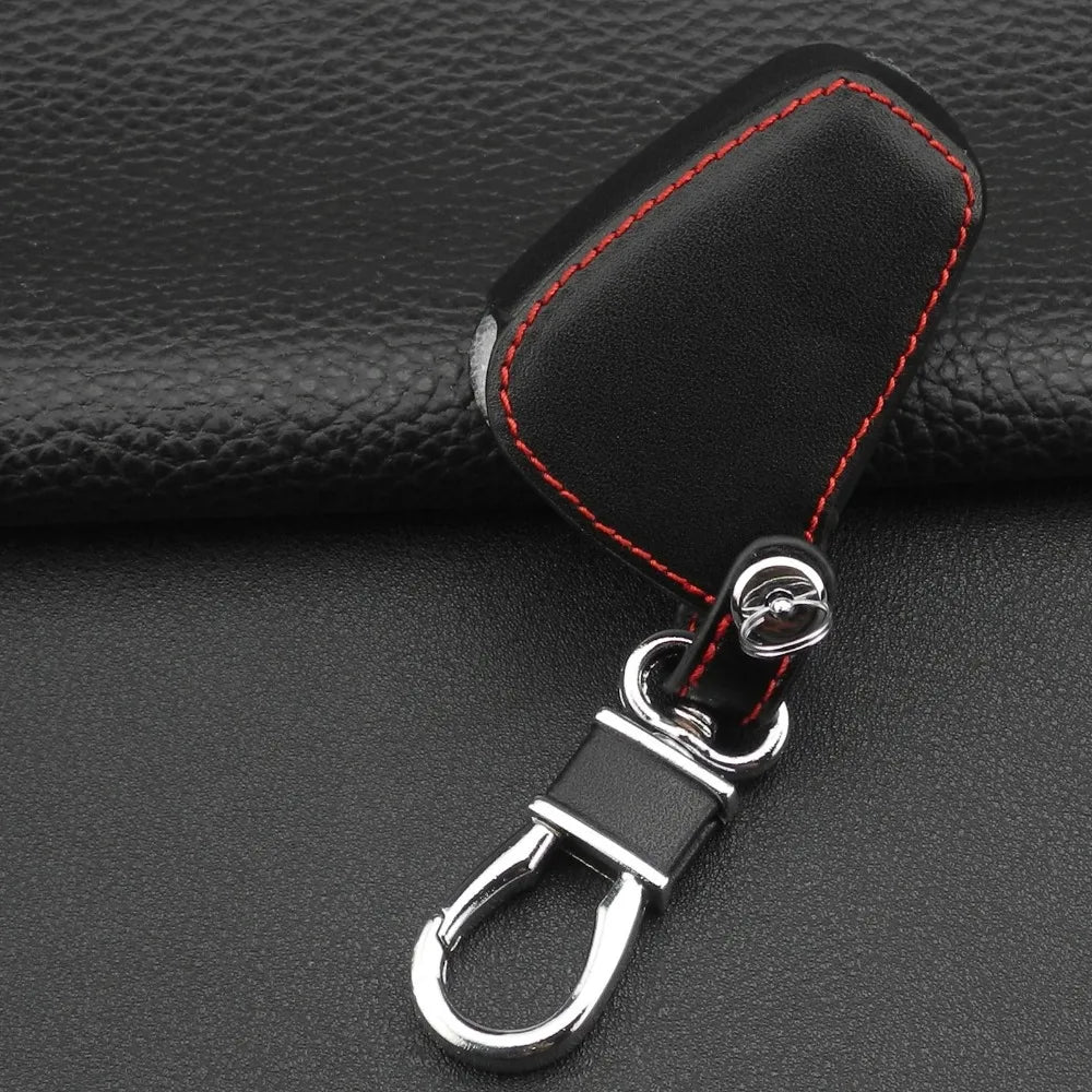 jingyuqin Remote 3 Buttons Car key Leather Case Fob Cover For Chrysler Jeep Dodge Ram Caliber Nitro Patriot Pacifica Liberty