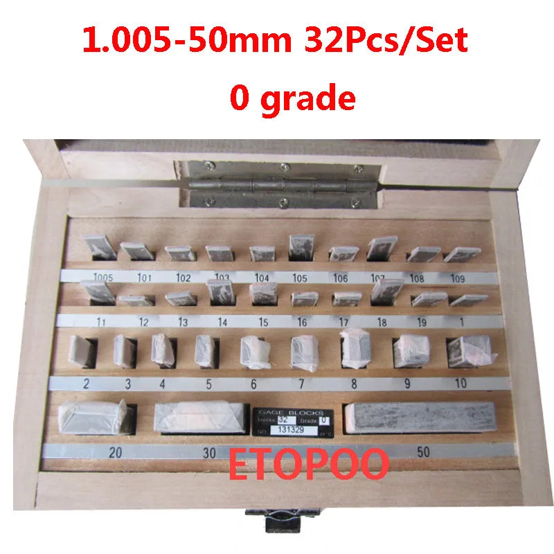 32Pcs/Set 1.005-30mm Block Gauge Caliper Block Gauge Inspection Block Gauge Measurement Instruments