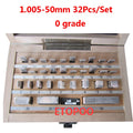 32Pcs/Set 1.005-30mm Block Gauge Caliper Block Gauge Inspection Block Gauge Measurement Instruments