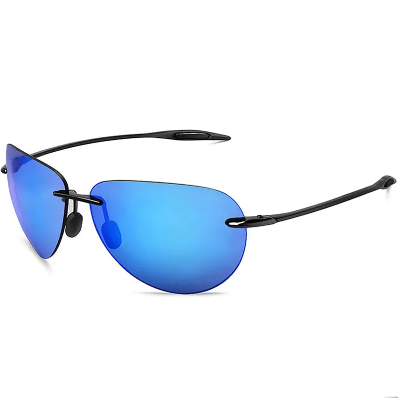 MAXJULI Men sunglasses Classic UV400 Fashion Driving Sports Unbreakable Rimless Oval Male Women's TR90 Frame Sun Eyewear 8008