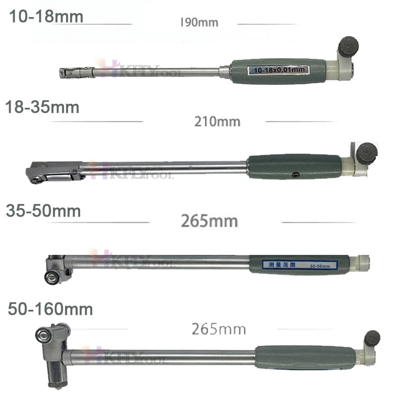 Inner Diameter Bore Gauge Measuring Rod + Probe (no indicator) Accessories Inner diameter gauge 10-18mm 18-35mm 35-50mm 50-160mm