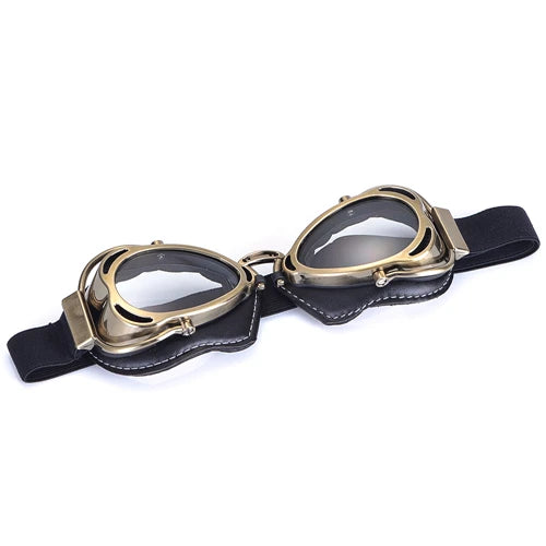 BJMOTO Motorcycle Helmet Steampunk Glasses Flying Goggles Vintage Pilot Biker Eyewear Goggle