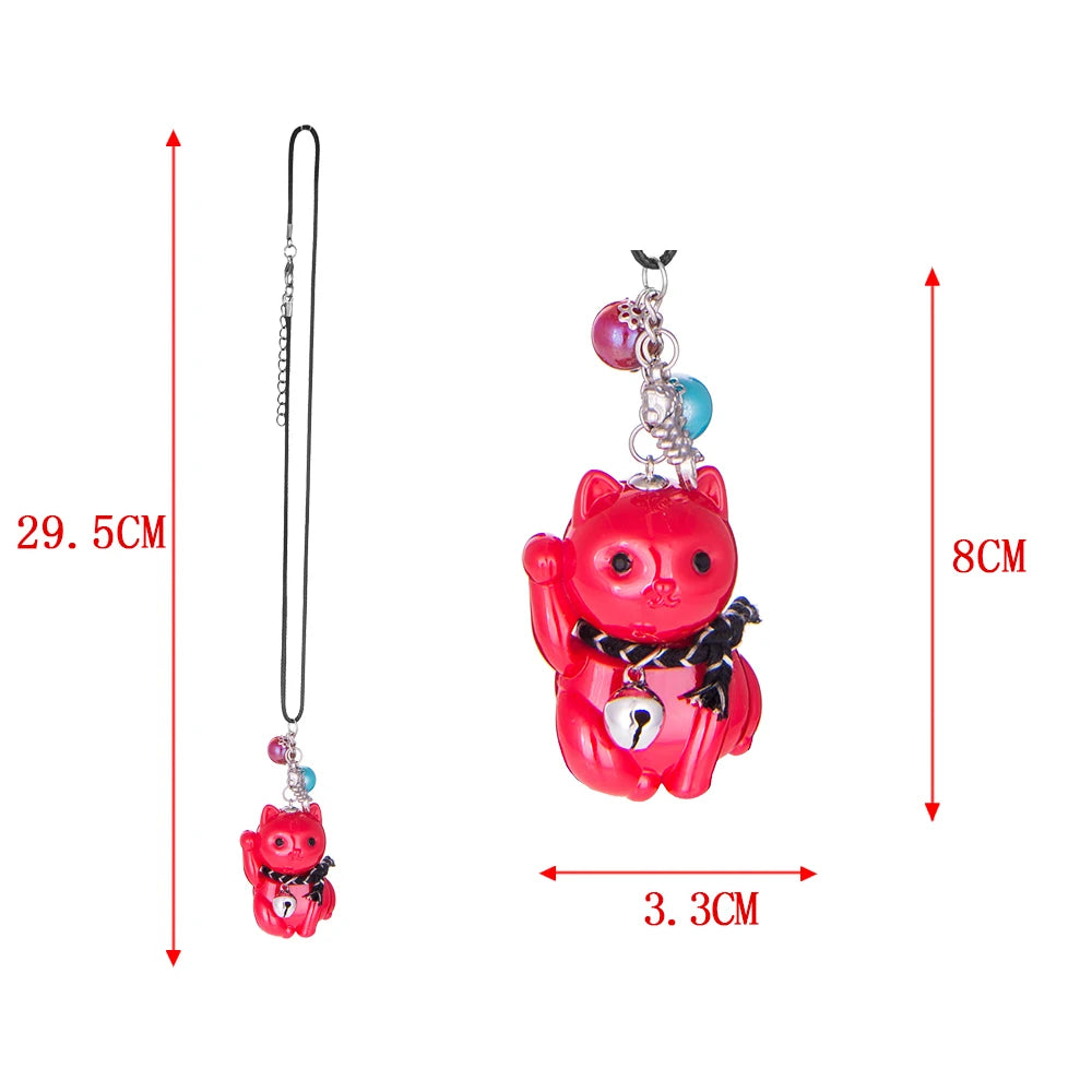 Car Pendant Acrylic luncky Fortune Cat Automobile Decoration Charm Auto Interior Rear View Mirror Hanging Ornament Gifts Styling