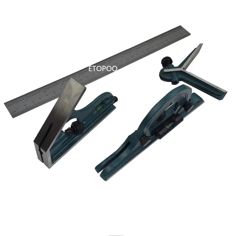 0-180 Degree Universal Level Protractor Combination Square Set Esquadro Right Angle Combination Square Protractor Ruler Set