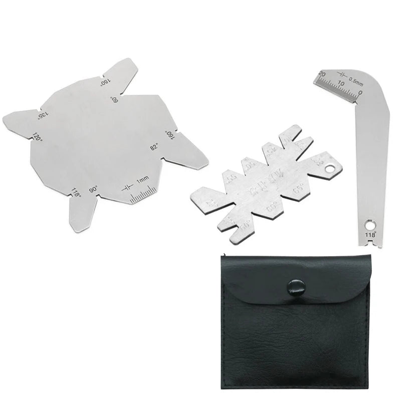3Pcs/Set Drill Bits Angle Gauge Dirll Sharpener Tools S/S Inspection Angle Gage Measurement Tool High Quality
