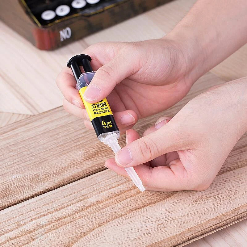Deli-Epoxy Resin AB Glue, 2 Minutes Curing, Super Liquid Glue for Glass Metal Rubber, Waterproof, Strong Adhesive, 53573, 4ml, 1