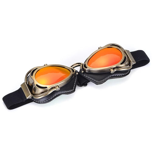 BJMOTO Motorcycle Helmet Steampunk Glasses Flying Goggles Vintage Pilot Biker Eyewear Goggle