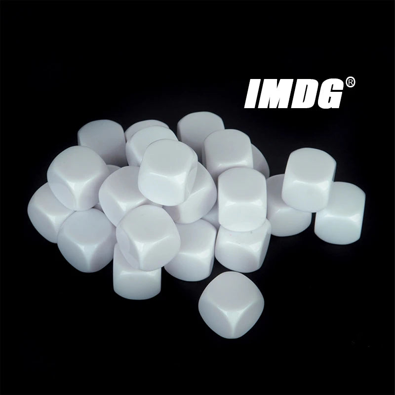 10pcs/pack New Acrylic 16mm White Blank Dice Teaching Props Game Accessories Mathematical Tools Rounded Corner