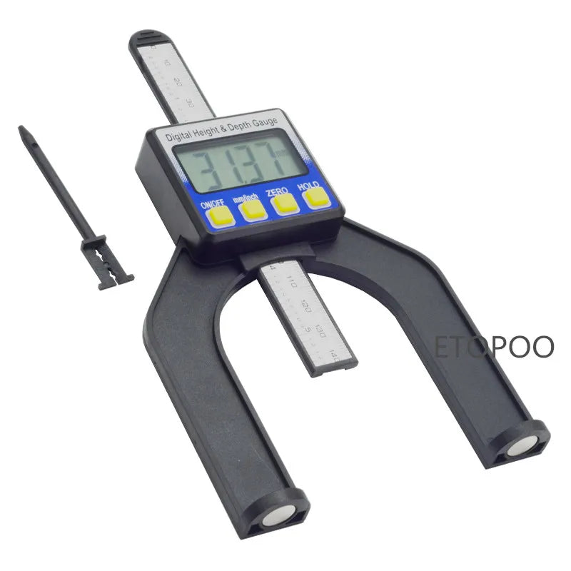 0-80mm Digital Height & Depth Gauge LCD Height Gauges Calipers With Magnetic Feet For Router Tables Woodworking Measuring Tools