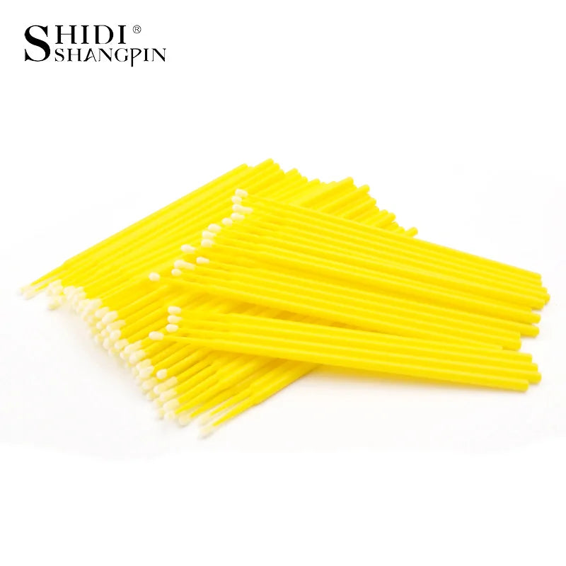 100 Pcs/Bag Durable Micro Cleaner Eyelash Extension Makeup Brushes Individual Applicators Mascara Removing Tools Swabs