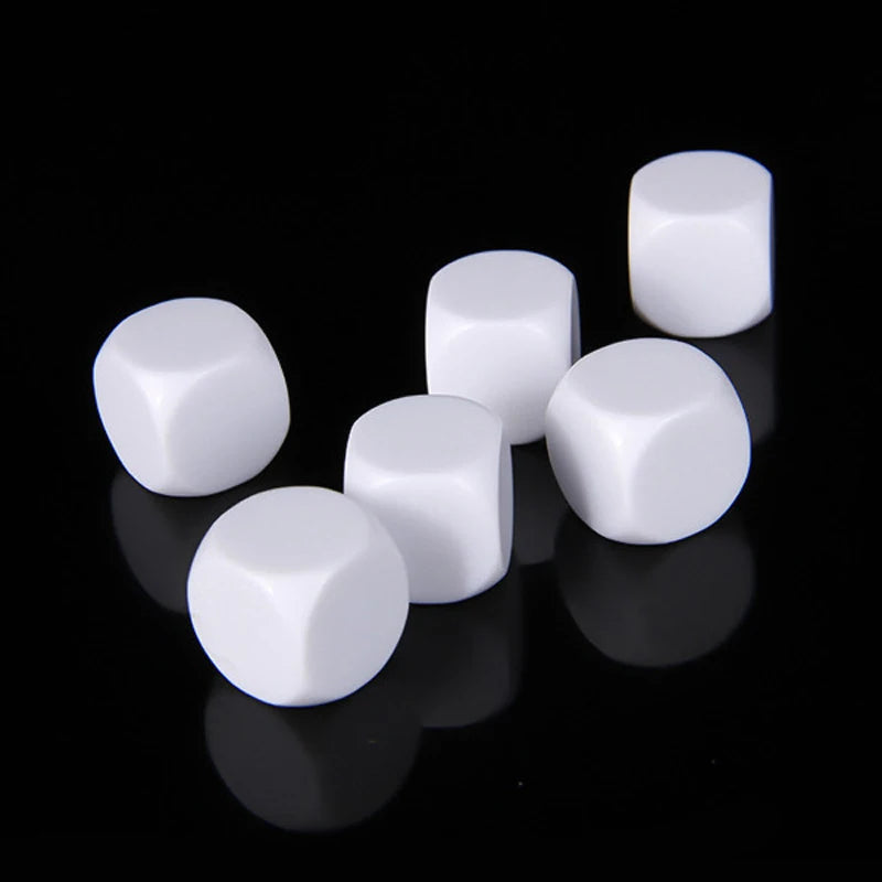 6pcs/pack New Acrylic 30mm White Blank Dice Teaching Props Game Accessories Mathematical Tools Rounded Corner