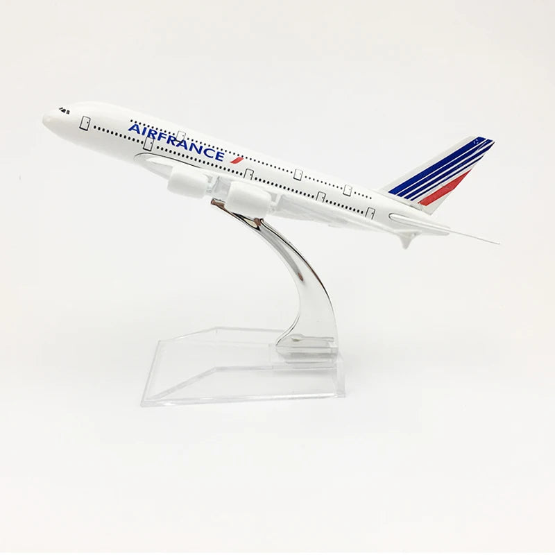 JASON TUTU 16cm Air France Aeroplane Model Airbus A380 Aircraft Model Planel Airplane Diecast Metal 1/400 Scale Planes