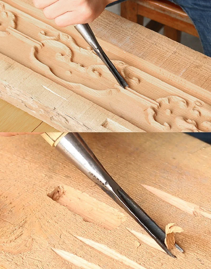 New V Punching triangle Chisel Wood Carving Knives Tools FOR Hand Carpenter Carving Blank Tool