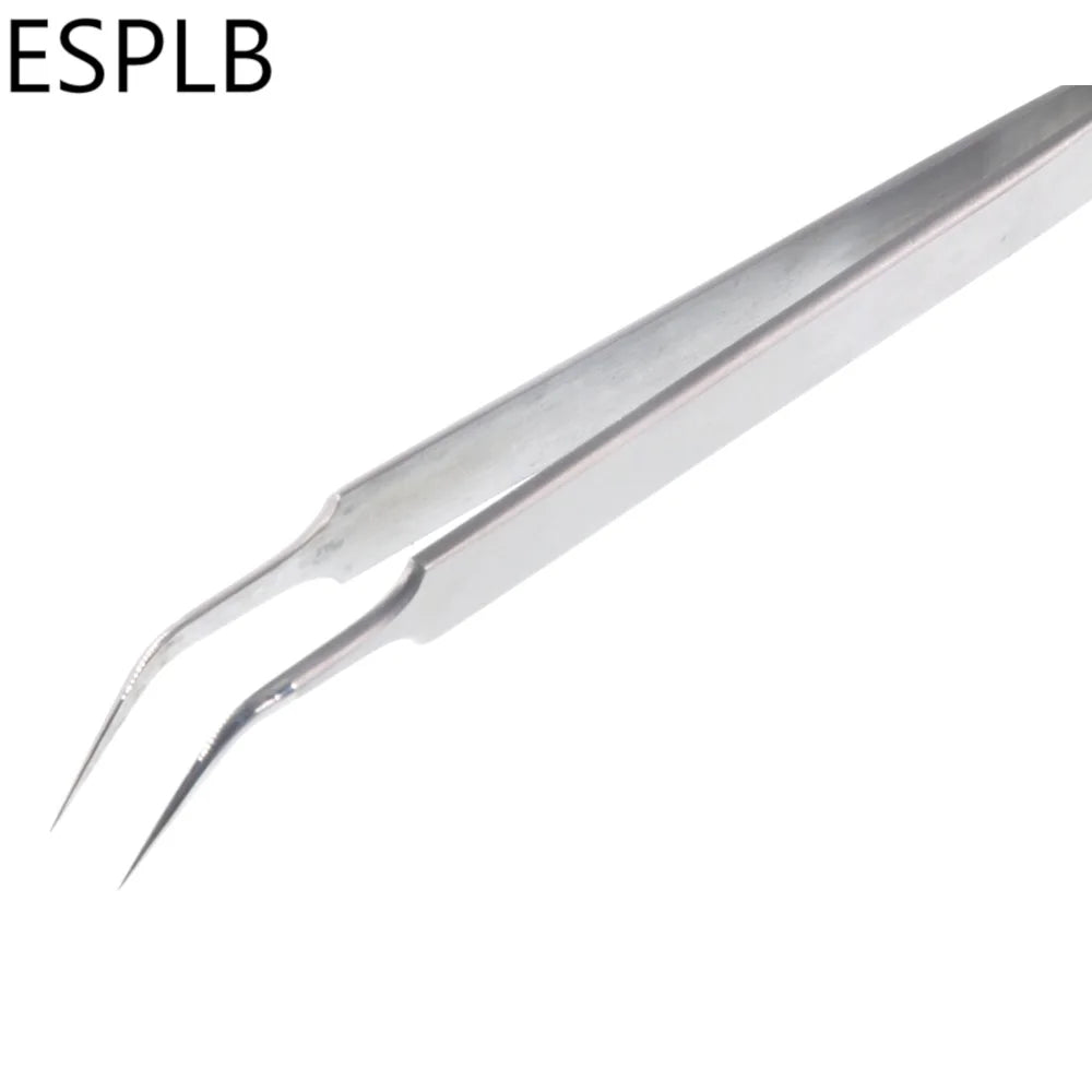160mm Long Ultra Precision Stainless Steel Tweezers Industry Straight Curved Electronic Pointed Tweezers for Phone Repair