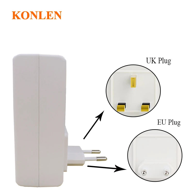 KONLEN 10A GSM Power Socket Outlet Relay Switch Remote Home Control SMS Phone Call APP Smart EU UK Plug