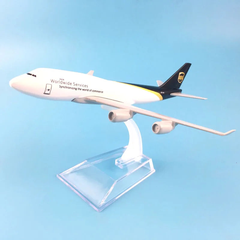 JASON TUTU 16cm UPS Airlines Boeing 747 Airplane Model Airplane Diecast Metal 1/400 Scale Planes