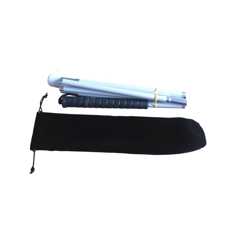 125cm, 130cm, 135cm, 140cm,145cm,150cm,155cm, Aluminum White Cane with Black Handle for the blind (folds down 7 sections)