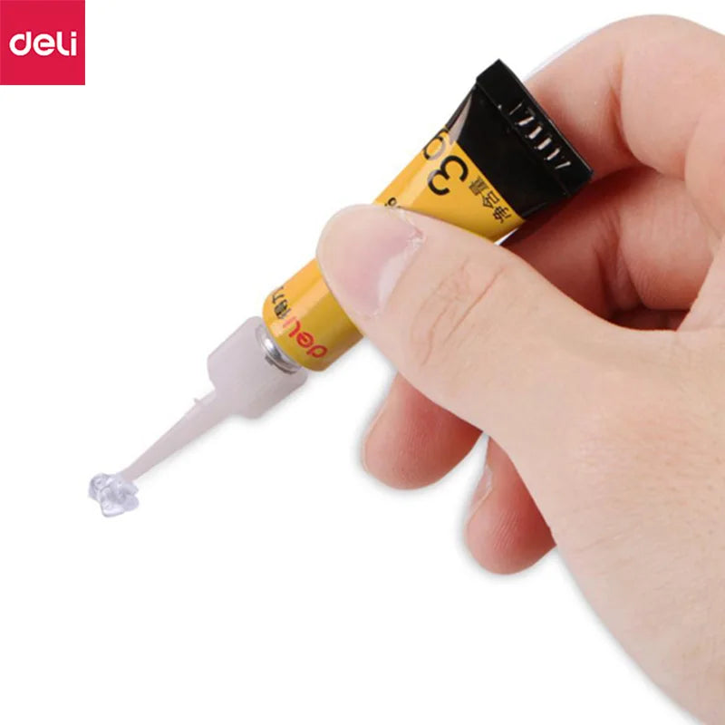 8PCS/CARD Deli 7146 3g Super Glue 502 Fast Dry Glue Strong Glue Suitable Wood Plastic Metal Rubber Eramics Materials