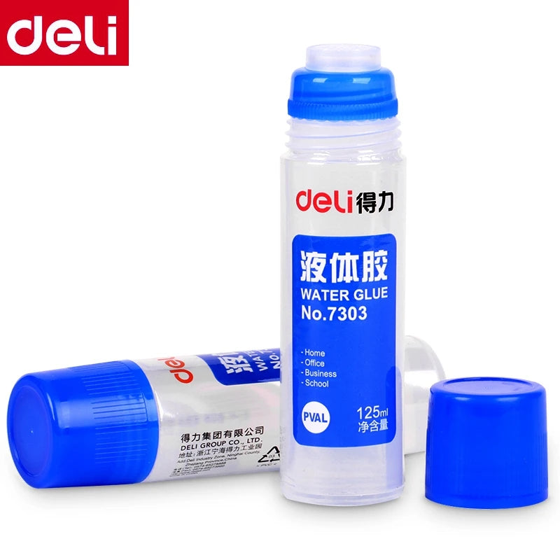 1PCS Deli 7303 Water Glue 125ml PVAL Liquid Glue Office Home School Water Glue