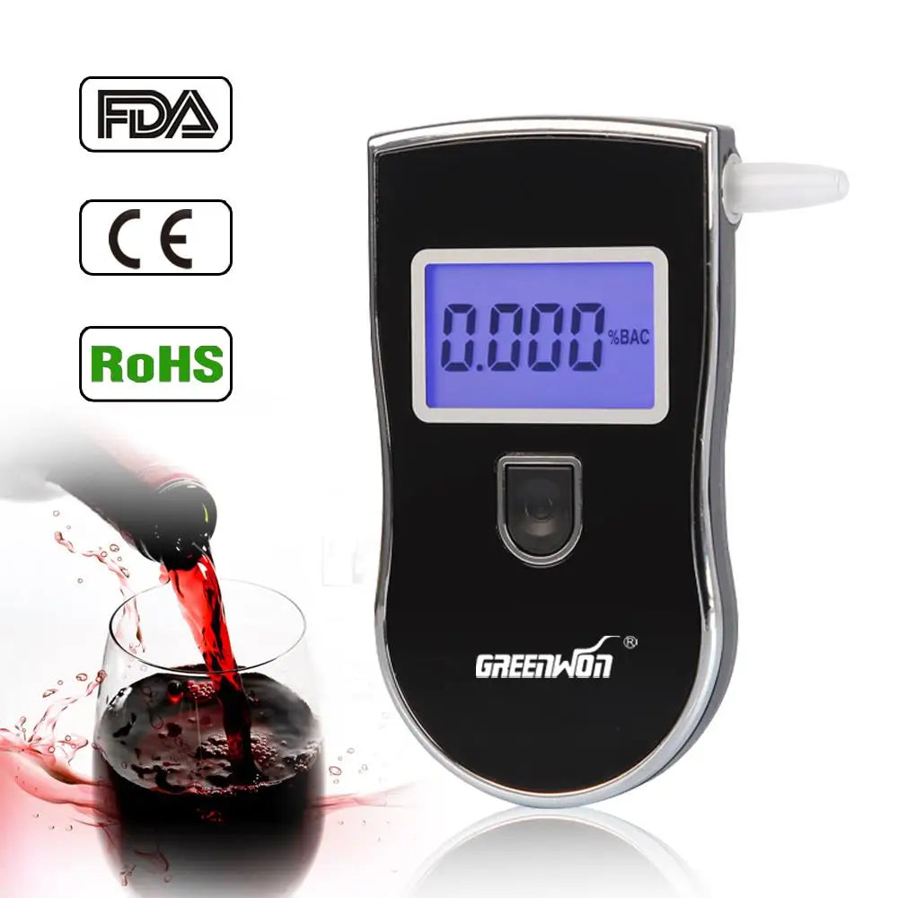 Free shipping Professional Police Digital Breath Alcohol Tester Breathalyzer AT818 Dropshipping TESTER FOR DRIVING