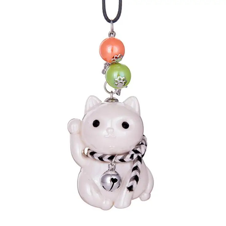Car Pendant Acrylic luncky Fortune Cat Automobile Decoration Charm Auto Interior Rear View Mirror Hanging Ornament Gifts Styling
