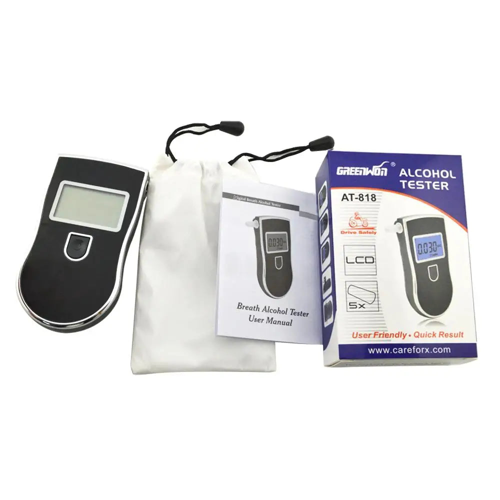 Free shipping Professional Police Digital Breath Alcohol Tester Breathalyzer AT818 Dropshipping TESTER FOR DRIVING