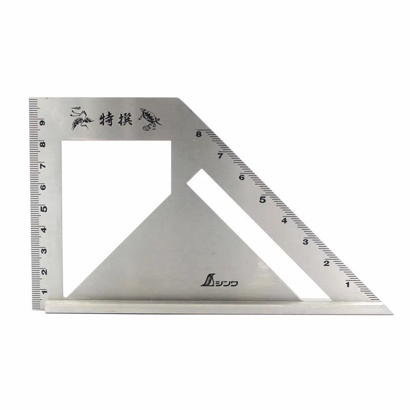 SHINWA Multi-Function Woodworking Square 45 Degree 90 Degree Line Angle Ruler Stop Type Regulation Gauges