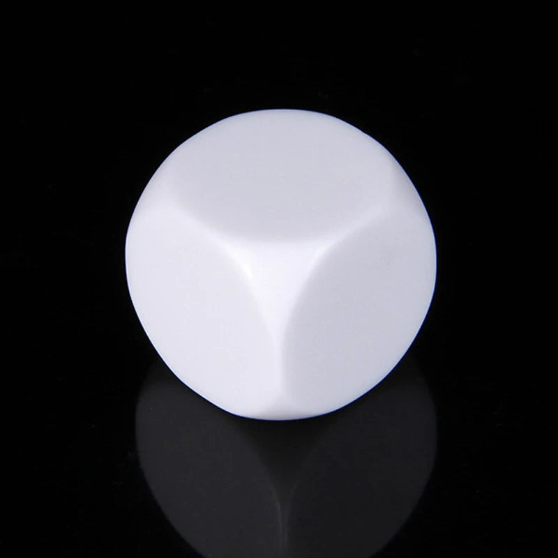 6pcs/pack New Acrylic 30mm White Blank Dice Teaching Props Game Accessories Mathematical Tools Rounded Corner