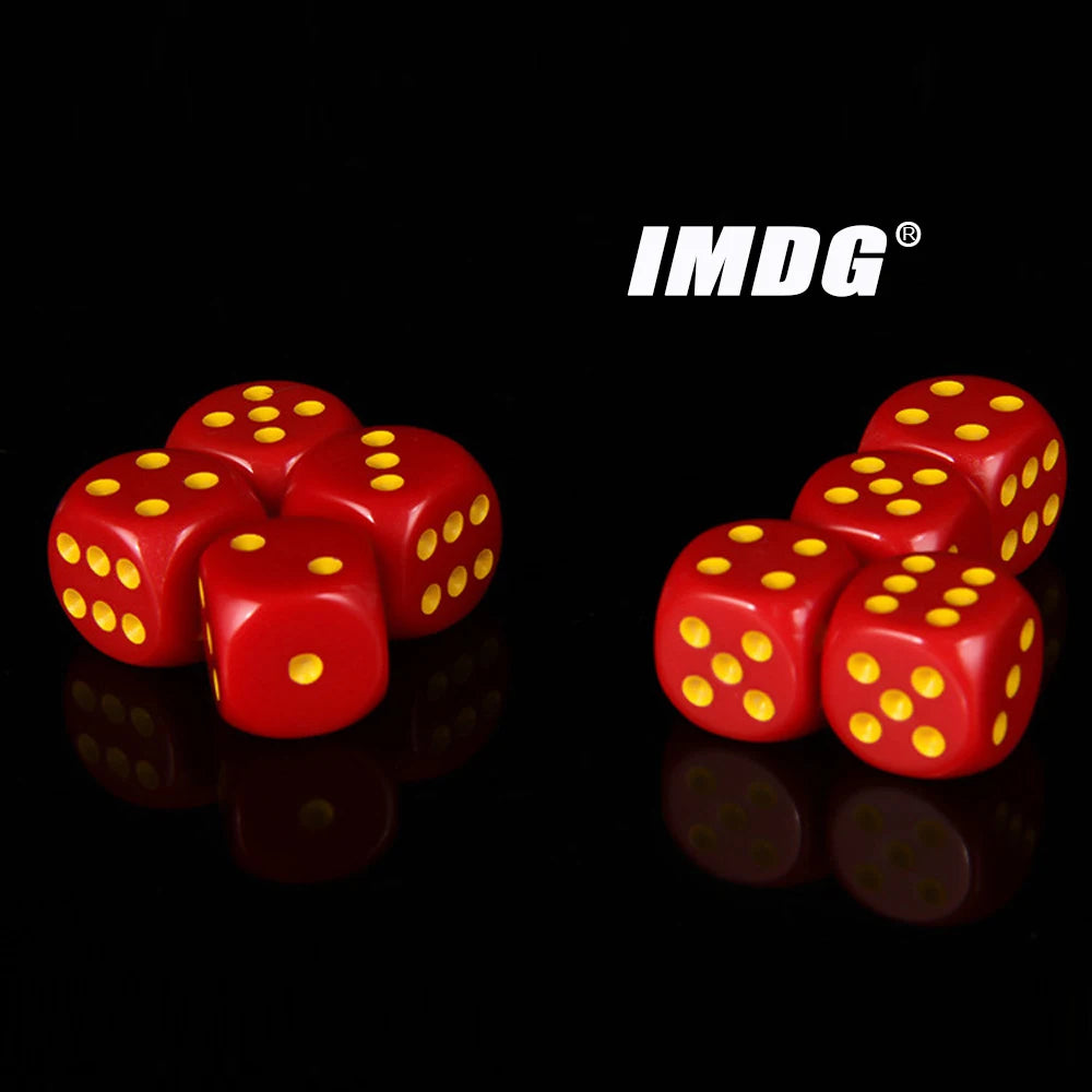 10pcs/pack New Acrylic Red Dice 16mm Red Gold Round Corner High Quality Boutique Game Dice
