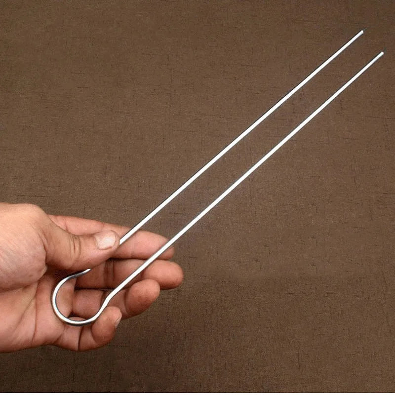 6/10/12pcs U Double BBQ Grill Skewer Set Stainless steel Kebab Skewers Metal BBQ Grilling Sticks  Picnic Camping Barbecue Tools
