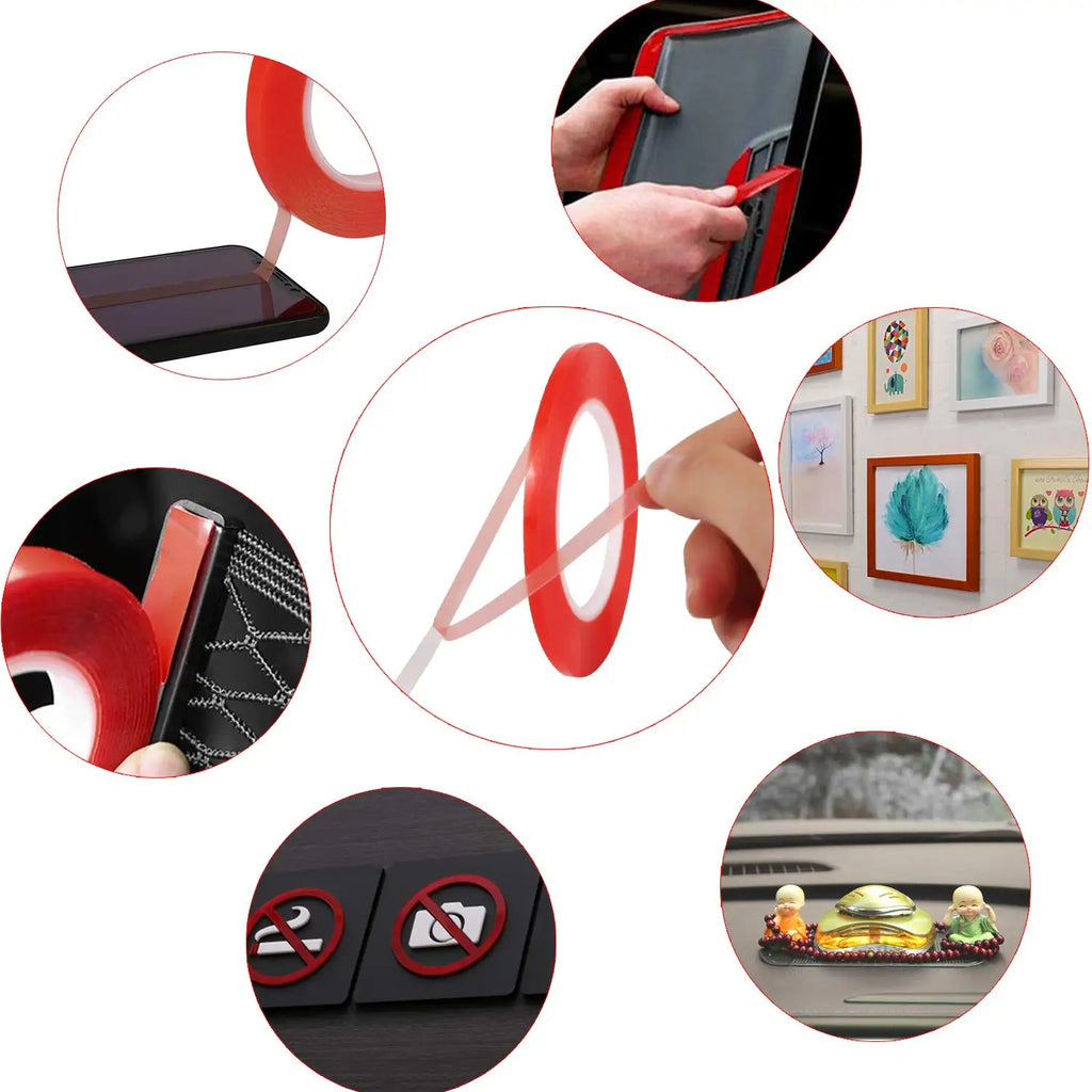 1 Roll 3 Meter Double Sided Adhesive Tape Acrylic Transparent No Traces Sticker for LED strip Car Fixed Phone Tablet Fixed