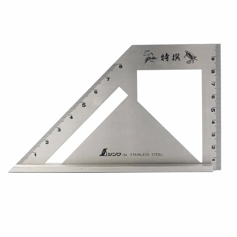 SHINWA Multi-Function Woodworking Square 45 Degree 90 Degree Line Angle Ruler Stop Type Regulation Gauges