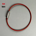 5Pcs Colorful EDC Stainless Steel Carabiner Keychain Key Holder Wire Keyrings Cable Rope Screw Locking Key Chain Outdoor Tools