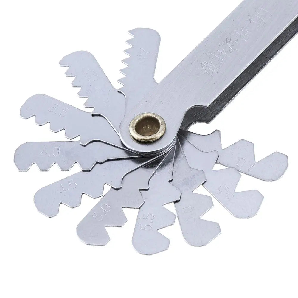 55/60 Degree Thread Plug Gauge Metric Inch Gear Tooth Carbon Steel Measuring Tool 20 Blades Screw Pitch Gauges