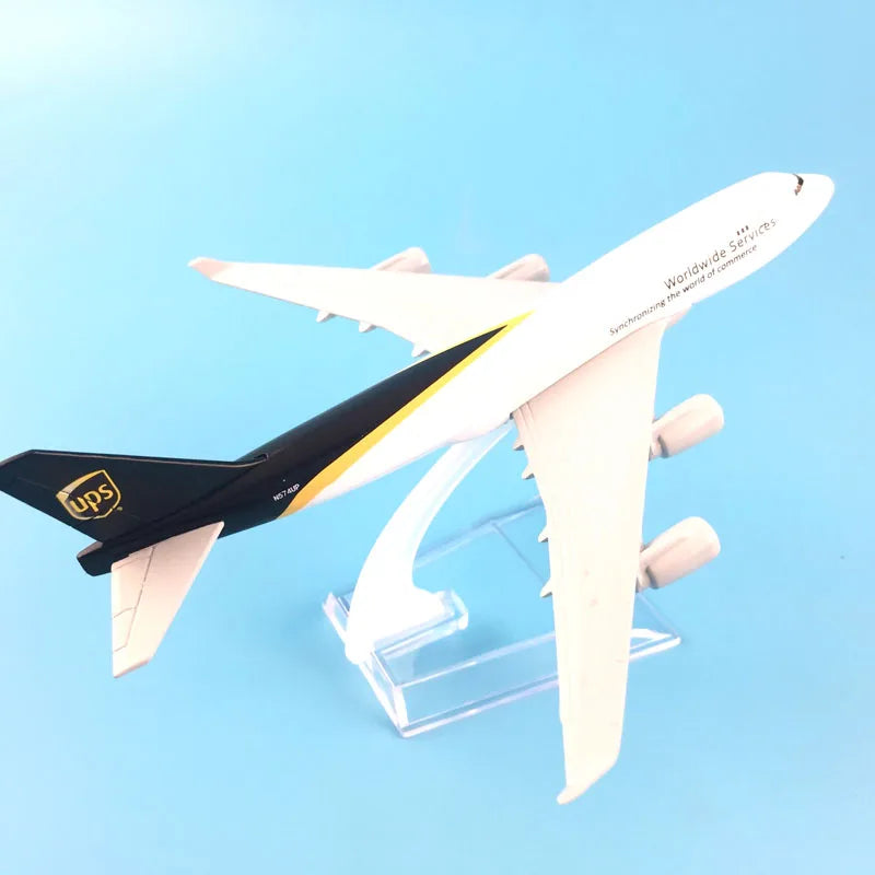 JASON TUTU 16cm UPS Airlines Boeing 747 Airplane Model Airplane Diecast Metal 1/400 Scale Planes