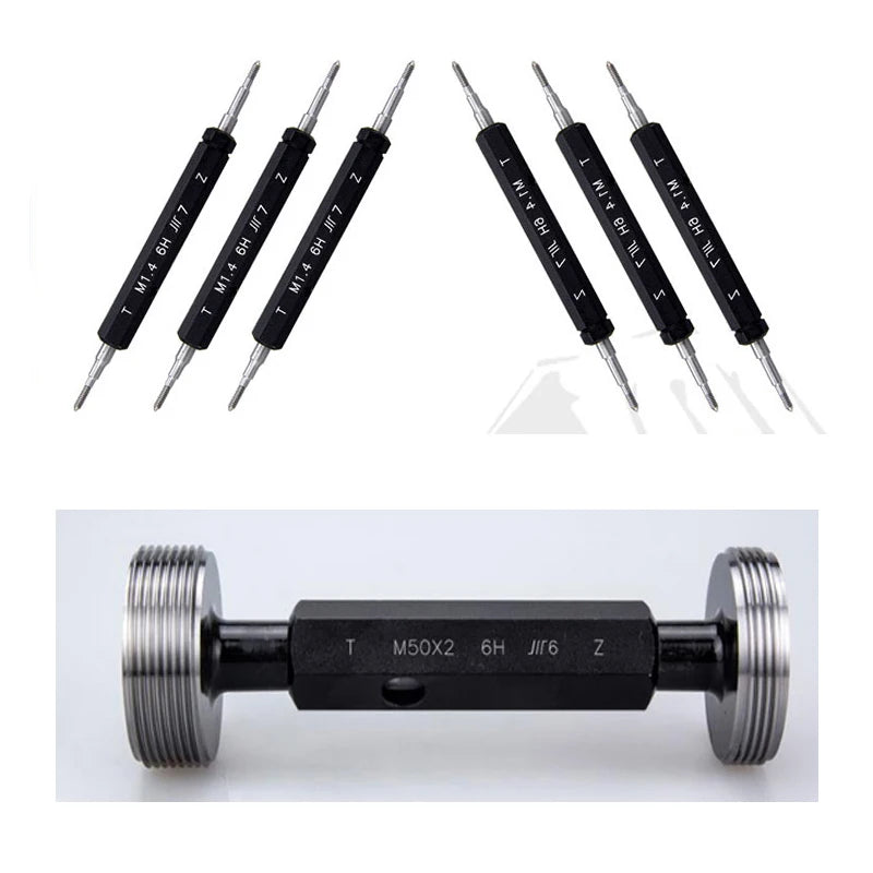 M2 M3 M4 M5 M6 M7 M8 M9 M10 Metric 6H Steel Double End Hex Handle Thread Plug Gage Gauge With Case
