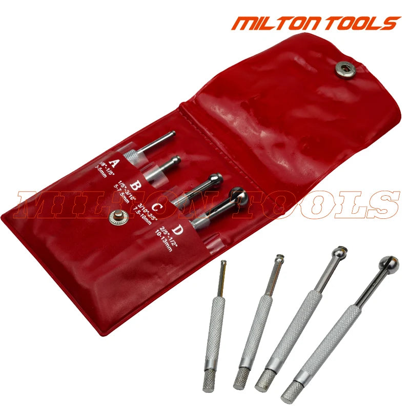 4pcs Set Small Hole Gauge Telescoping Gauges Set Full Ball Type Gauge .125 - .5' 4 Pc Full-Ball Small Bore Hole Precision Gage