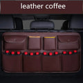 High quality leather Car Rear Seat Back Storage Bag Multi Pocket Car Trunk Organizer Auto Stowing Tidying Interior Accessories