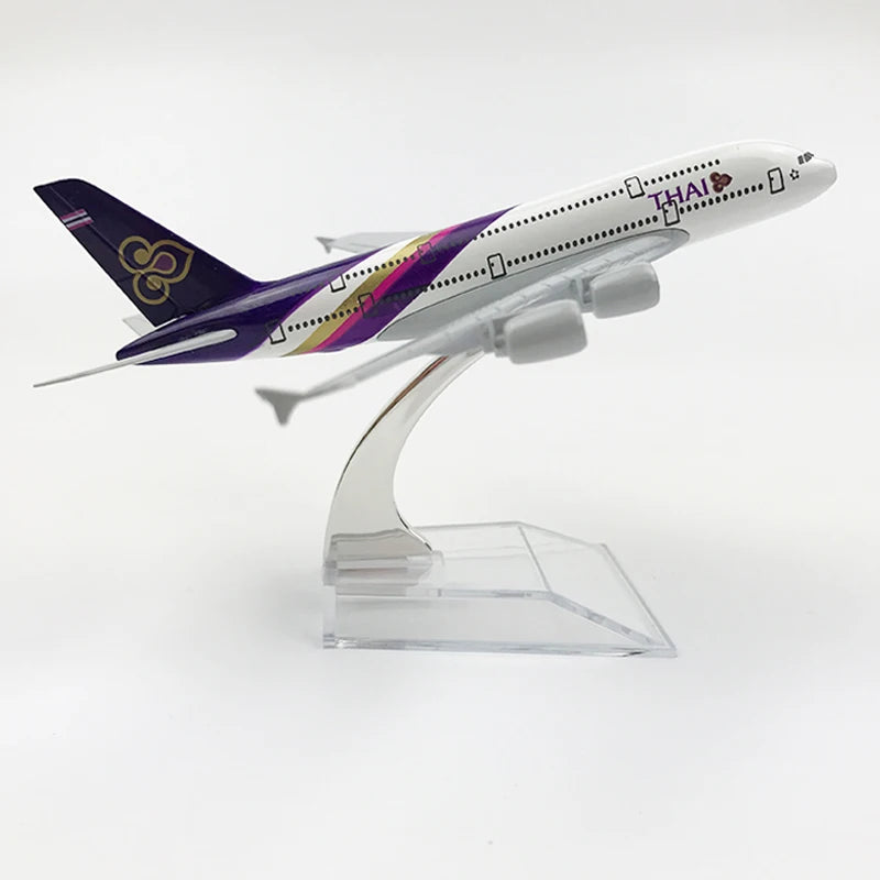 JASON TUTU 16cm Thai Airways Airbus A380 Airways Airplane Model Plane Diecast Metal 1/400 Scale Planes