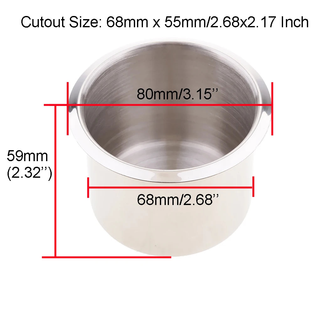 Stainless Steel Poker Table Cup Holder Inserts Recessed Cup Drink Holder for Car Boat Truck Water Bottle Holder